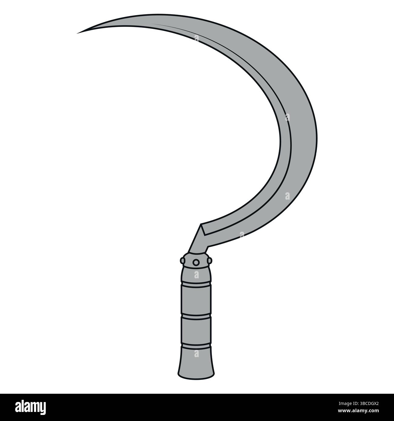 Outil de récolte de blé, faucille pour travaux agricoles Illustration de Vecteur