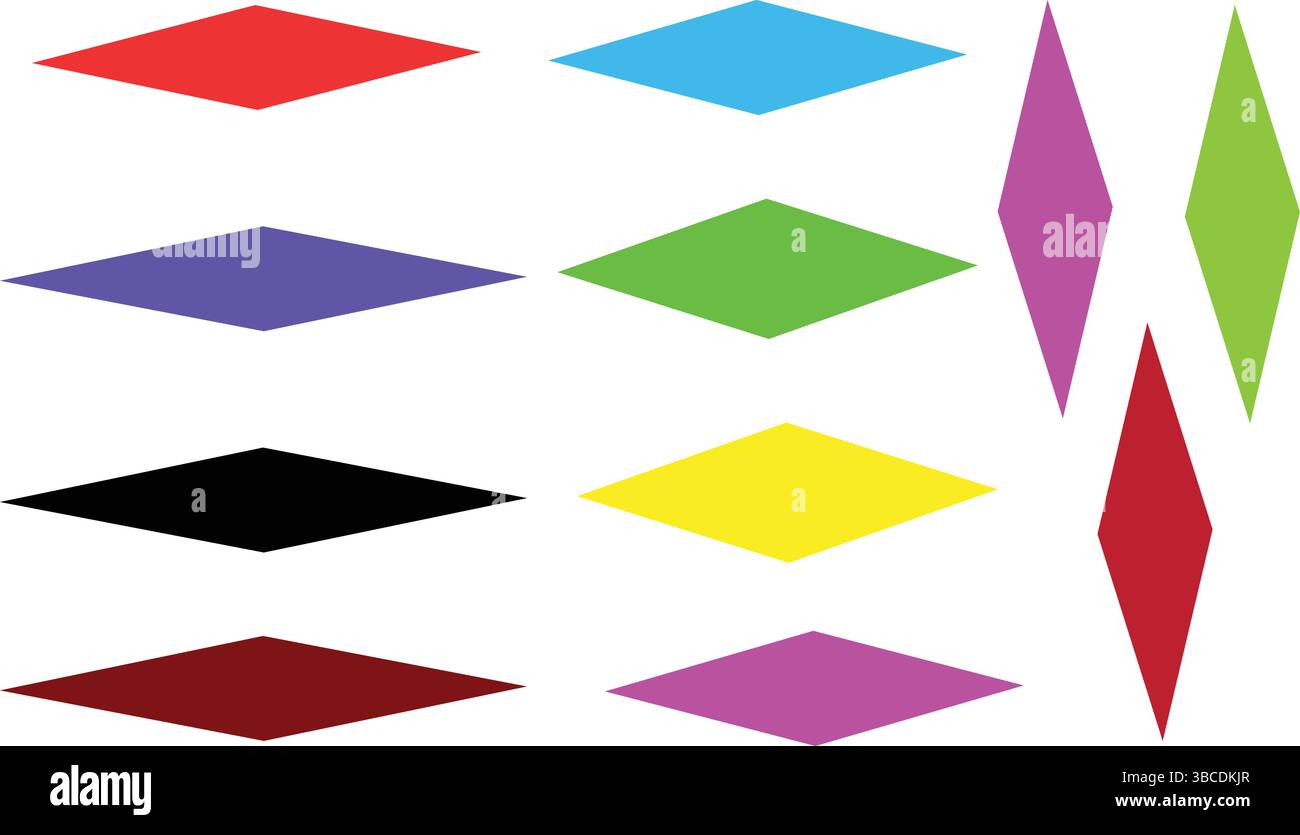 Un ensemble coloré de feuilles de papier dans des formes géométriques, idéal pour l'art origami et les éléments de conception Web Illustration de Vecteur