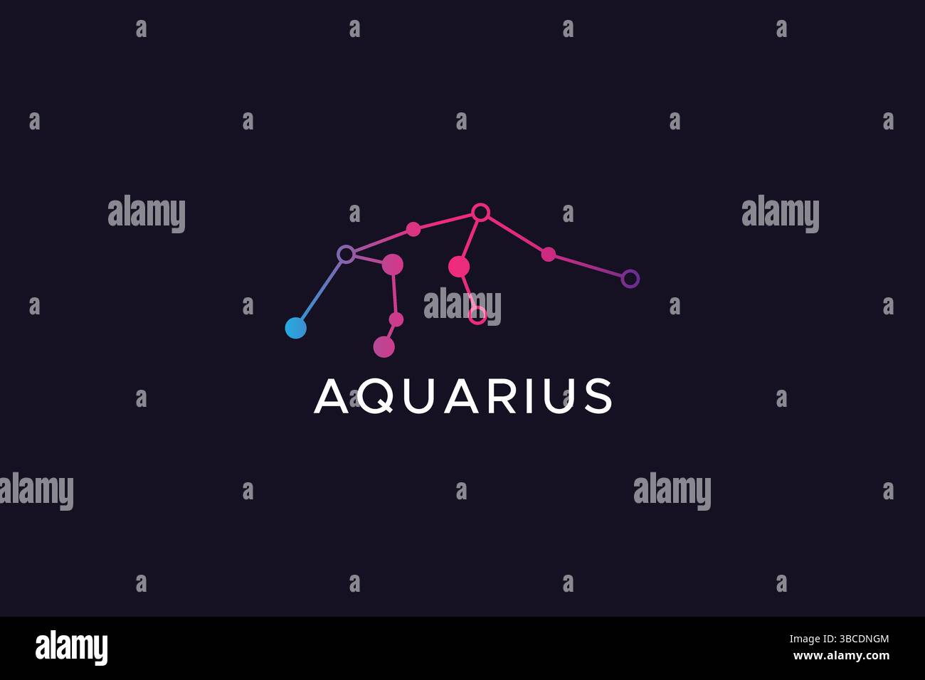 Signe astrologique dégradé couleur Aquarius logo Résumé Illustration de Vecteur
