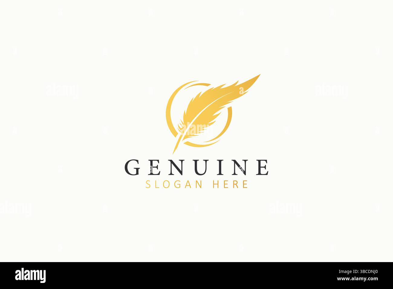 Logo Gold Feather Luxury Legal Law Firm Business Company Illustration de Vecteur