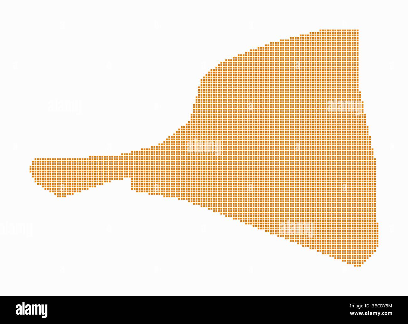 Carte en pointillés de Saint-Martin. Carte de style numérique du pays sur fond blanc. Forme Saint Martin avec des points carrés. Style de points colorés. Illustration de Vecteur