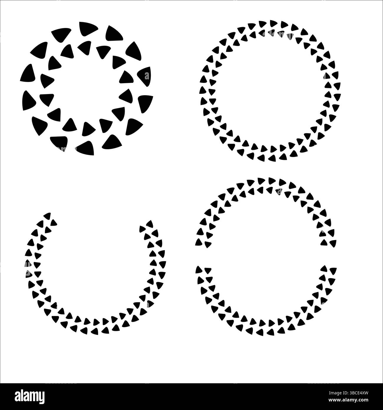 Ensemble de conception vectorielle de cadre circulaire à points triangulaires Illustration de Vecteur