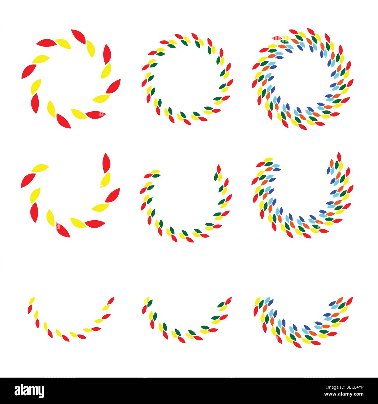 Collection de cadres de cercle abstrait en spirale colorée Illustration de Vecteur