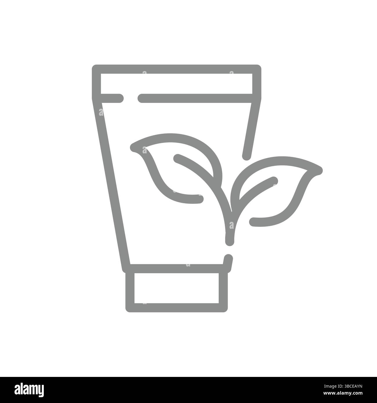 Icône cosmétique à base de plantes ou de plantes. Bouteille de lotion ou d'hydratation avec vecteur de feuille. Illustration de Vecteur