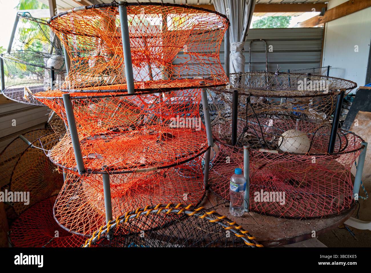 Une scène de pêche côtière animée et animée Banque D'Images