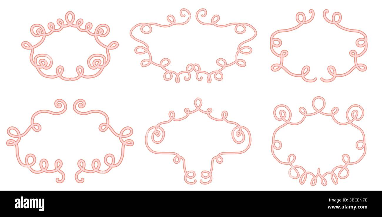 Cadres calligraphiques vintage élégants avec des fleurs dessinées à la main et des séparateurs de texte ornementaux pour les certificats d'invitations et les cartes de voeux Illustration de Vecteur