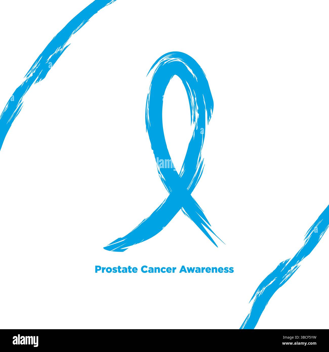 Cancer de la prostate Blue Ribbon Grungy Stroke, sensibilisation au cancer, santé des hommes. Illustration de Vecteur