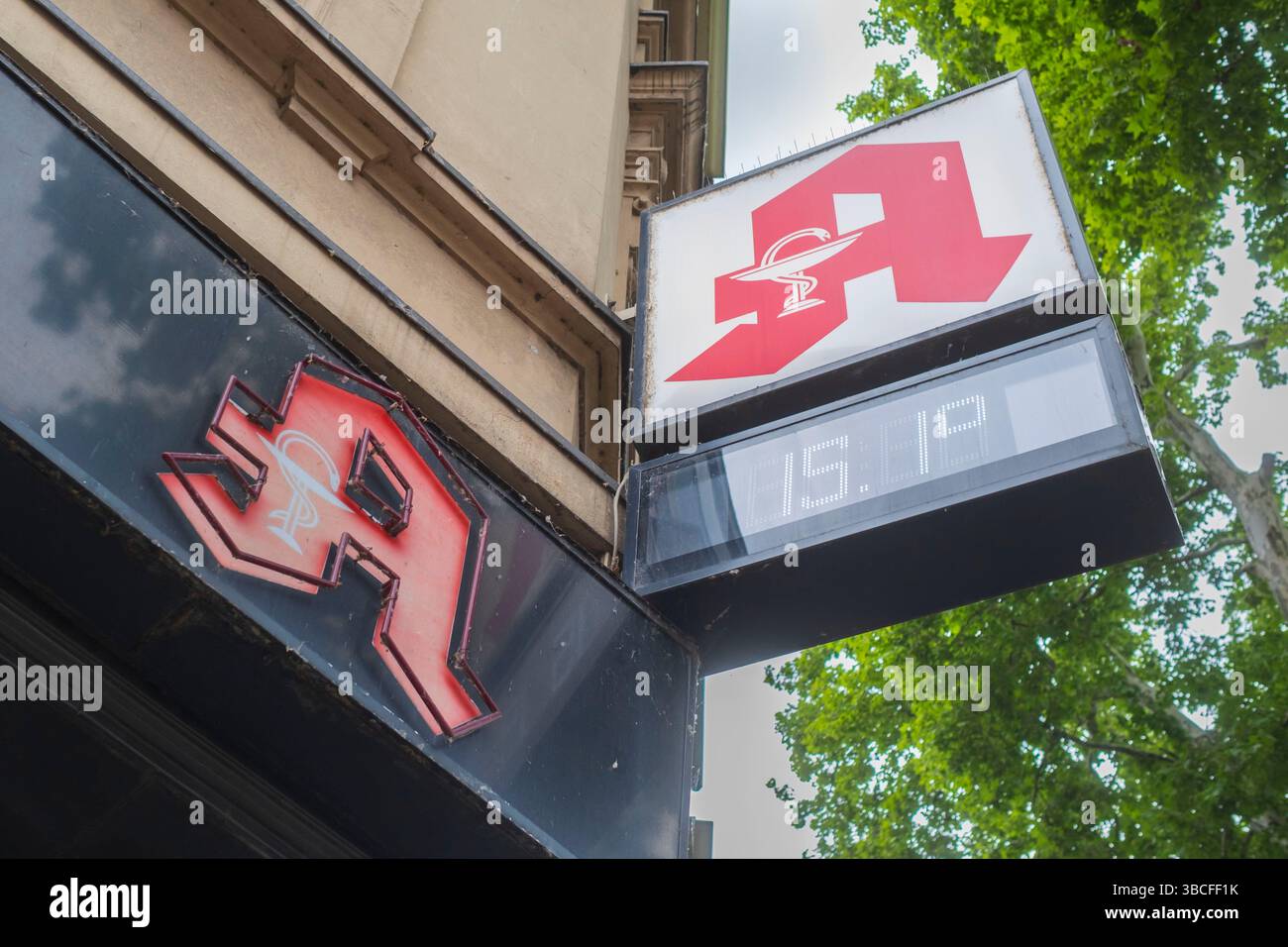 Werbung fŸr eine Apotheke *** publicité pour une pharmacie Banque D'Images