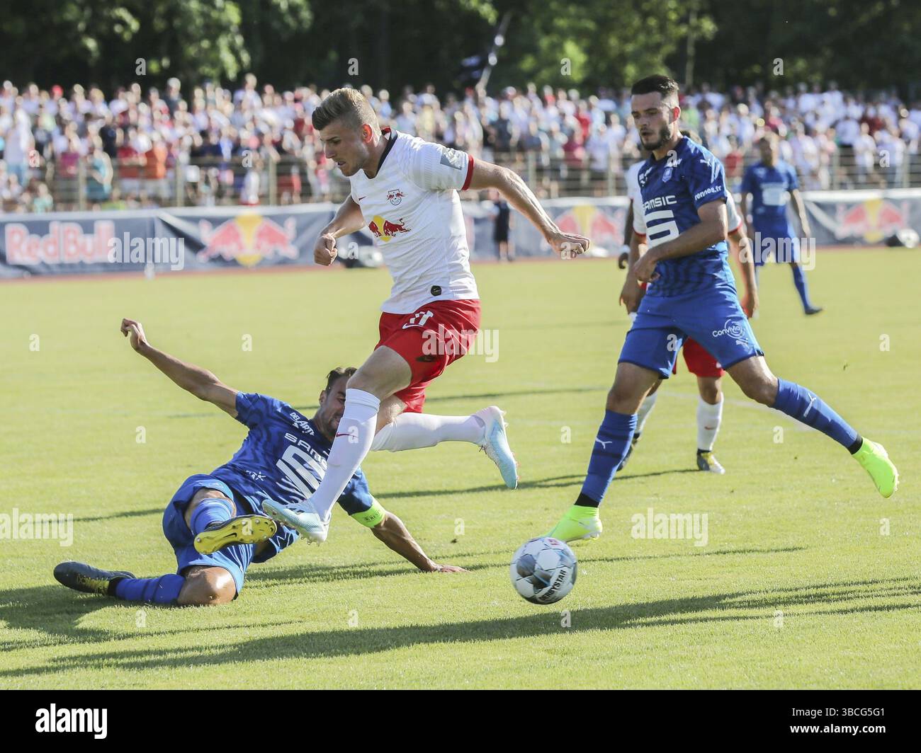 Le footballeur et attaquant allemand Timo Werner du RB Leipzig test match contre le stade Rennes 26.7.19 le footballeur et attaquant allemand Timo Werner fr Banque D'Images