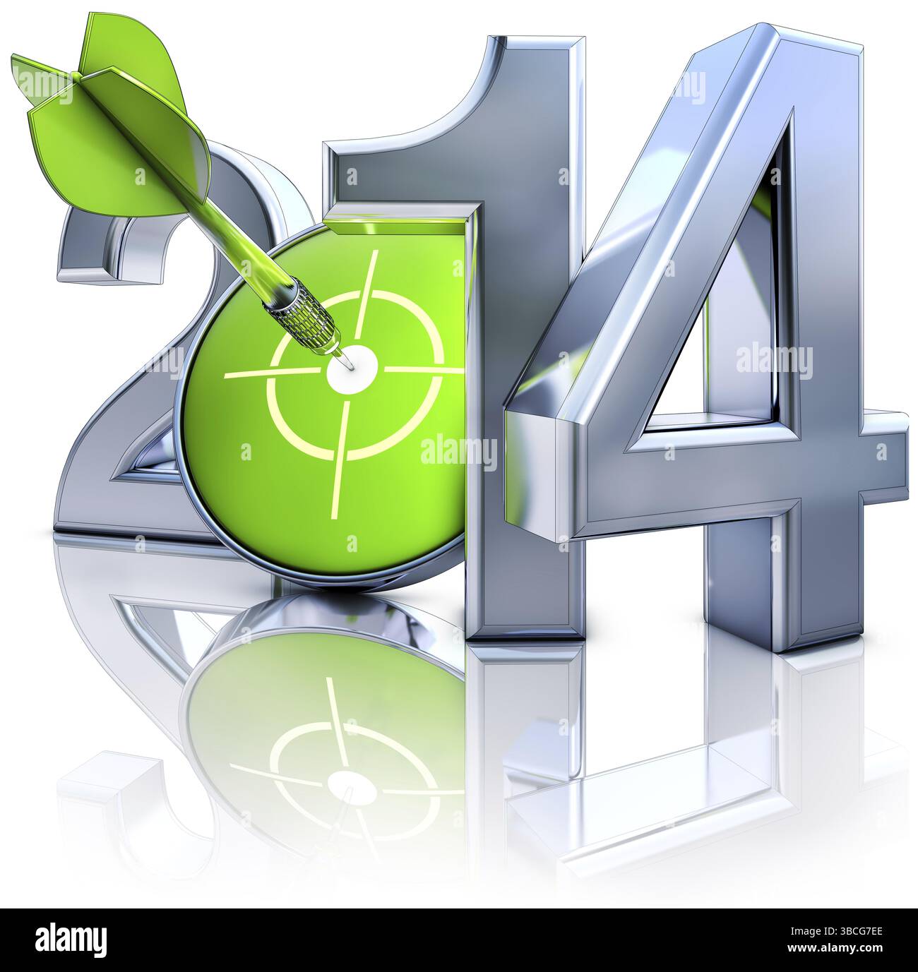 Rendu 3D haute résolution d'une icône 2014 Banque D'Images