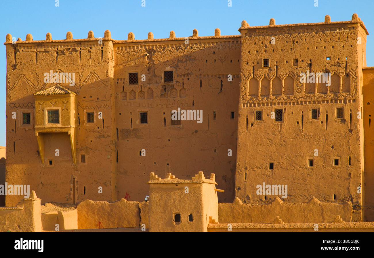 Maroc, Ouarzazate, Kasbah Taourirt, résidence fortifiée, Banque D'Images