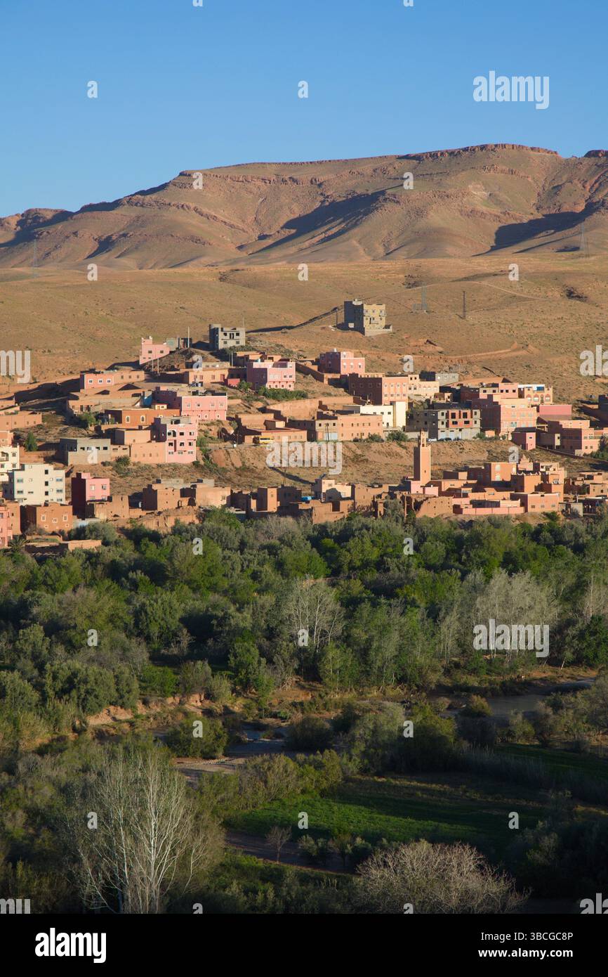 Maroc, Vallée du Dadès, Boumalne Dadès, horizon, panorama, Banque D'Images