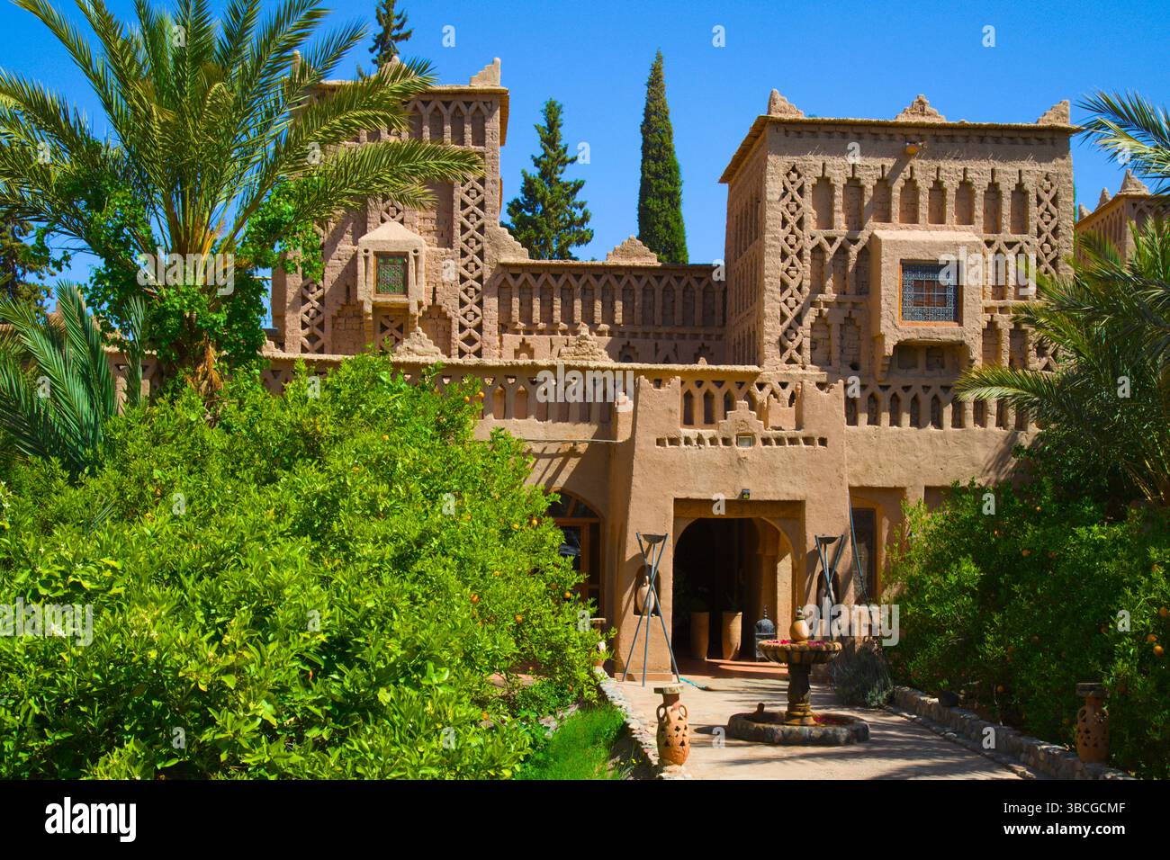 Maroc, Vallée du Dadès, Skoura, Kasbah Tiriguioute, Banque D'Images
