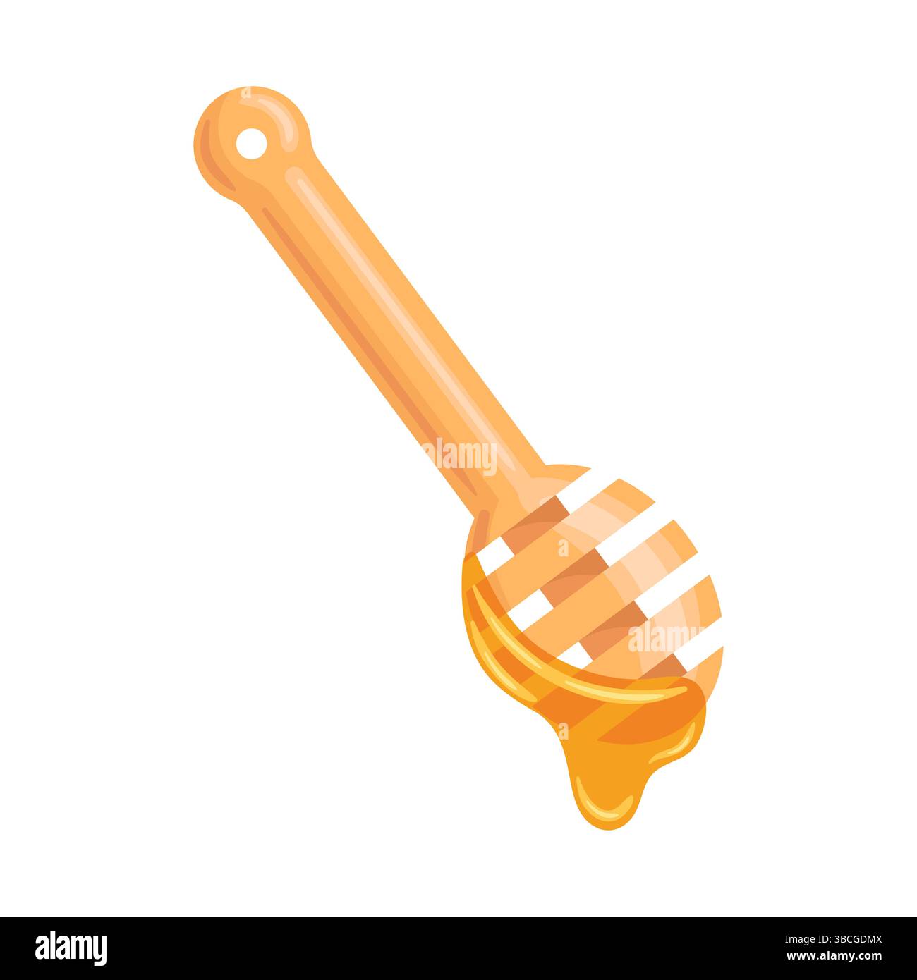 Une illustration vectorielle vibrante d'un bâton de miel arrosé de miel doré. La scène transmet une essence douce et naturelle, parfaite pour les marques bio ou c Illustration de Vecteur