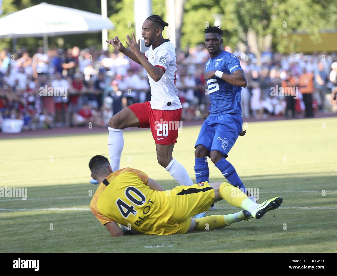 Le footballeur brésilien Matheus Cunha du RB Leipzig en amical face au stade Rennes le 26 juillet 2019 -le footballeur brésilien Matheus Cunha f Banque D'Images