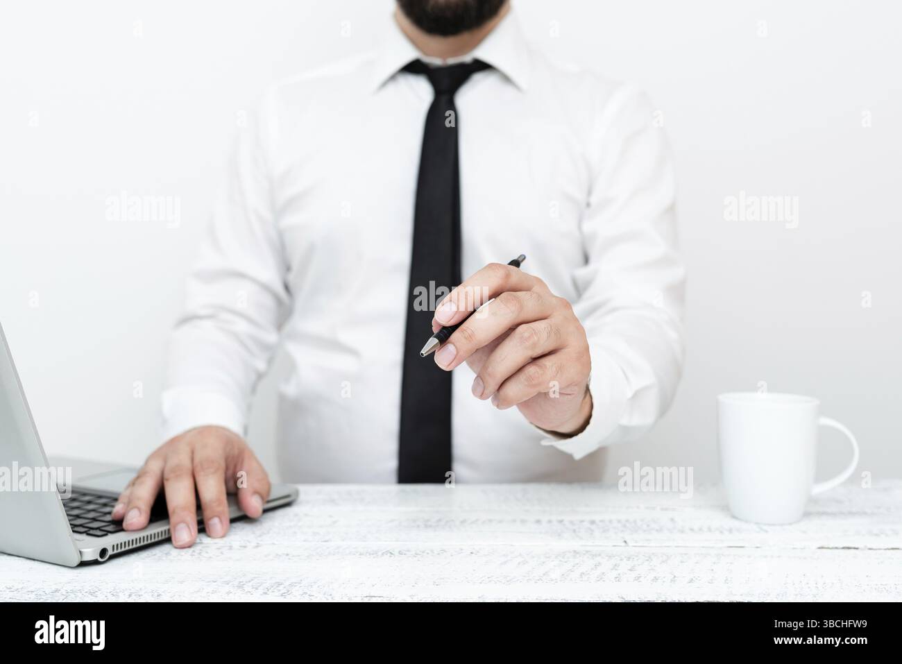 Remote Office Work Online présentant le plan d'affaires et les conceptions Banque D'Images