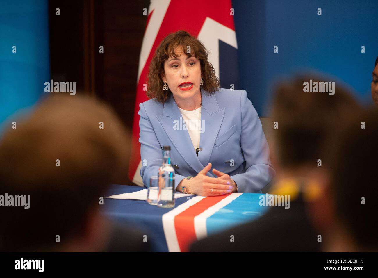 Londres, Royaume-Uni. 19 mai 2025. Victoria Atkins - Secrétaire d'État fantôme à l'environnement, à l'alimentation et aux Affaires rurales du Royaume-Uni s'exprime lors d'une conférence de presse sur Banque D'Images