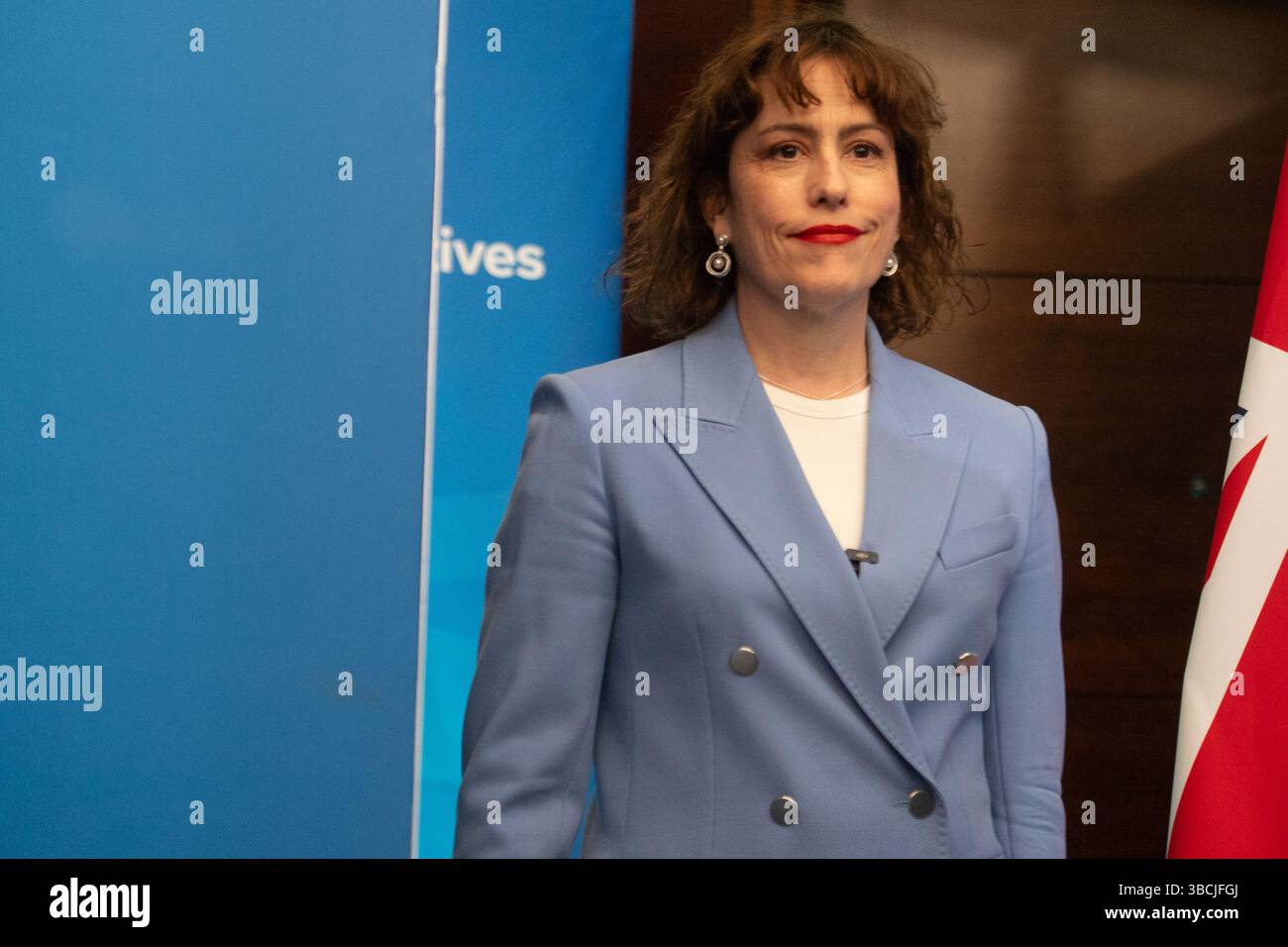 Londres, Royaume-Uni. 19 mai 2025. Victoria Atkins - Secrétaire d'État fantôme à l'environnement, à l'alimentation et aux Affaires rurales du Royaume-Uni s'exprime lors d'une conférence de presse sur Banque D'Images