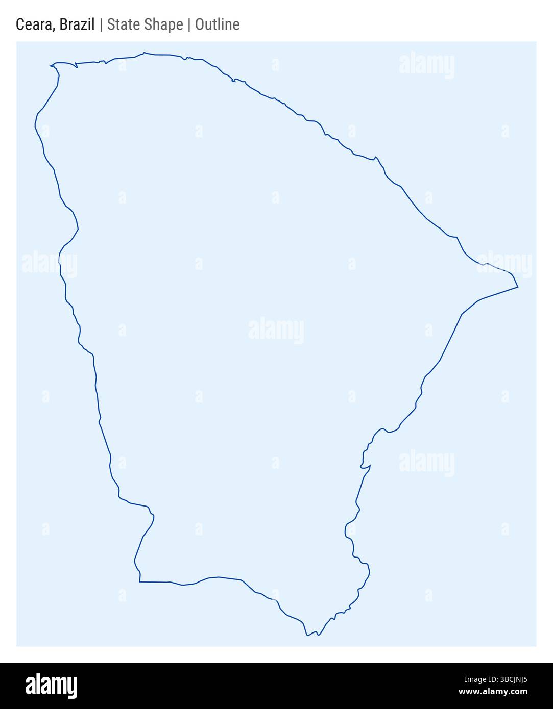 Ceara, Brésil. Carte vectorielle simple. Forme d'état. Style de contour. Frontière de Ceara. Illustration vectorielle. Illustration de Vecteur