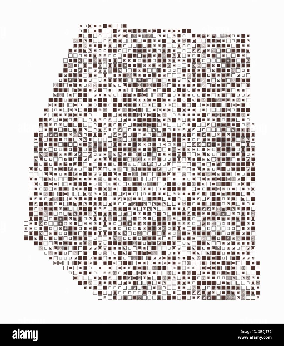 Cité du Vatican, forme du pays construit de cellules colorées. Carte de style numérique de la Cité du Vatican sur fond blanc. Blocs carrés de petite taille. Illustration de Vecteur