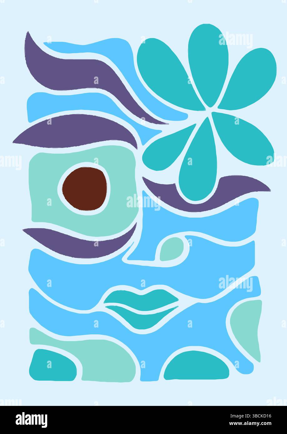 Art vectoriel abstrait de fleurs de visage Illustration de Vecteur