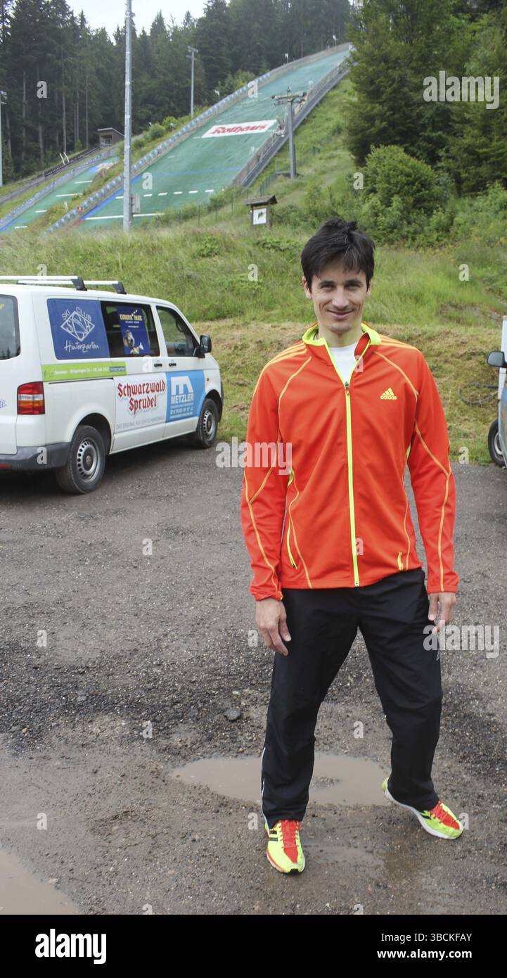 Deutscher Skispringer Martin Schmitt vom Skiclub Furtwangen an der Schanze von Hinterzarten, sauteur à ski allemand Martin Schmitt du Furtwangen ski Banque D'Images