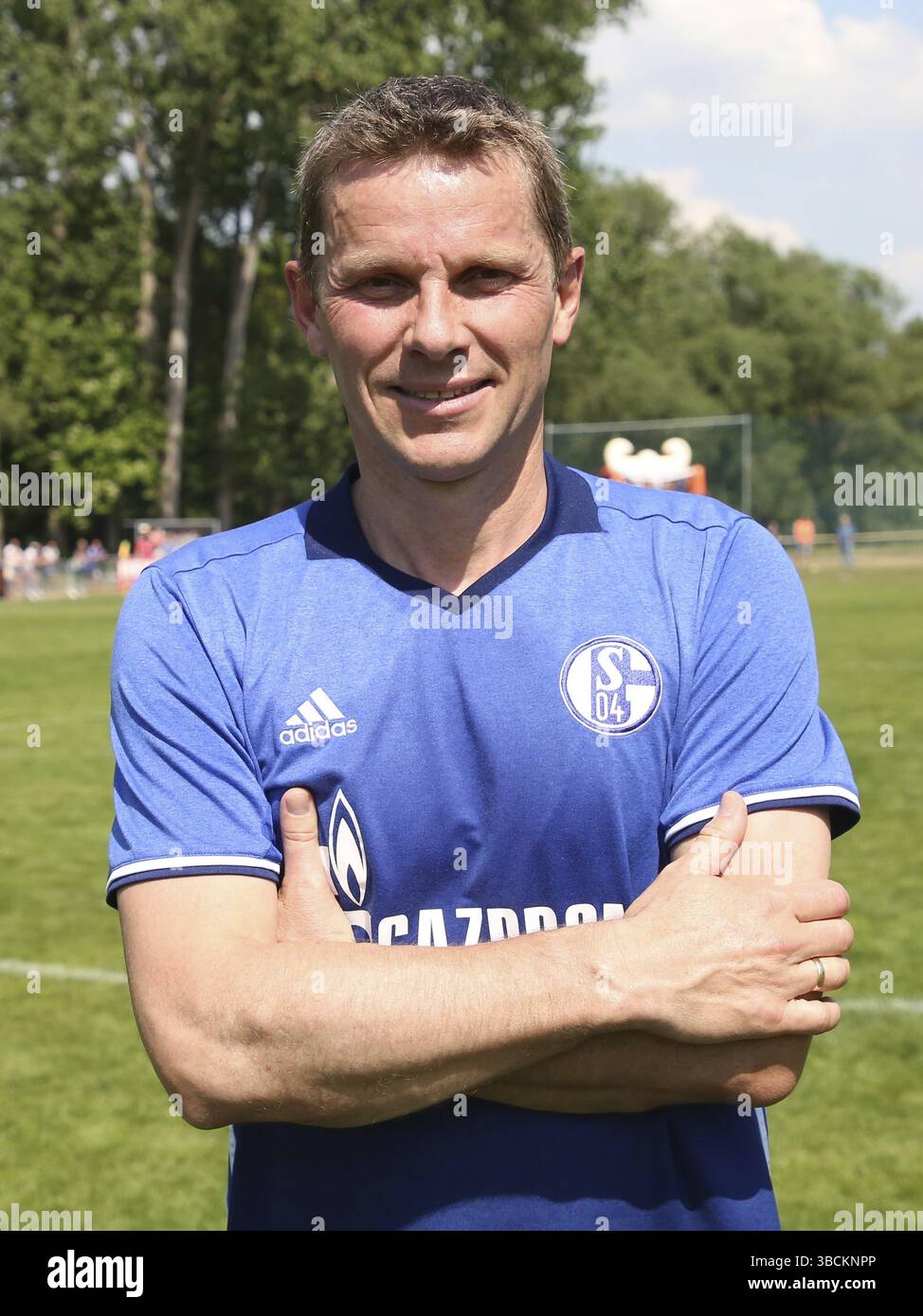Ancien footballeur polonais Tomasz Waldoch équipe traditionnelle FC Schalke 04 match à Quedlinburg 2018, ancien footballeur polonais Tomasz Waldoch traditionnel t Banque D'Images