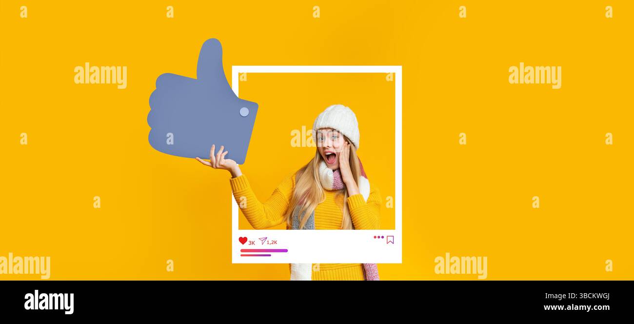 Impliquer les influenceurs partageant des vibrations positives sur la plateforme de médias sociaux Banque D'Images