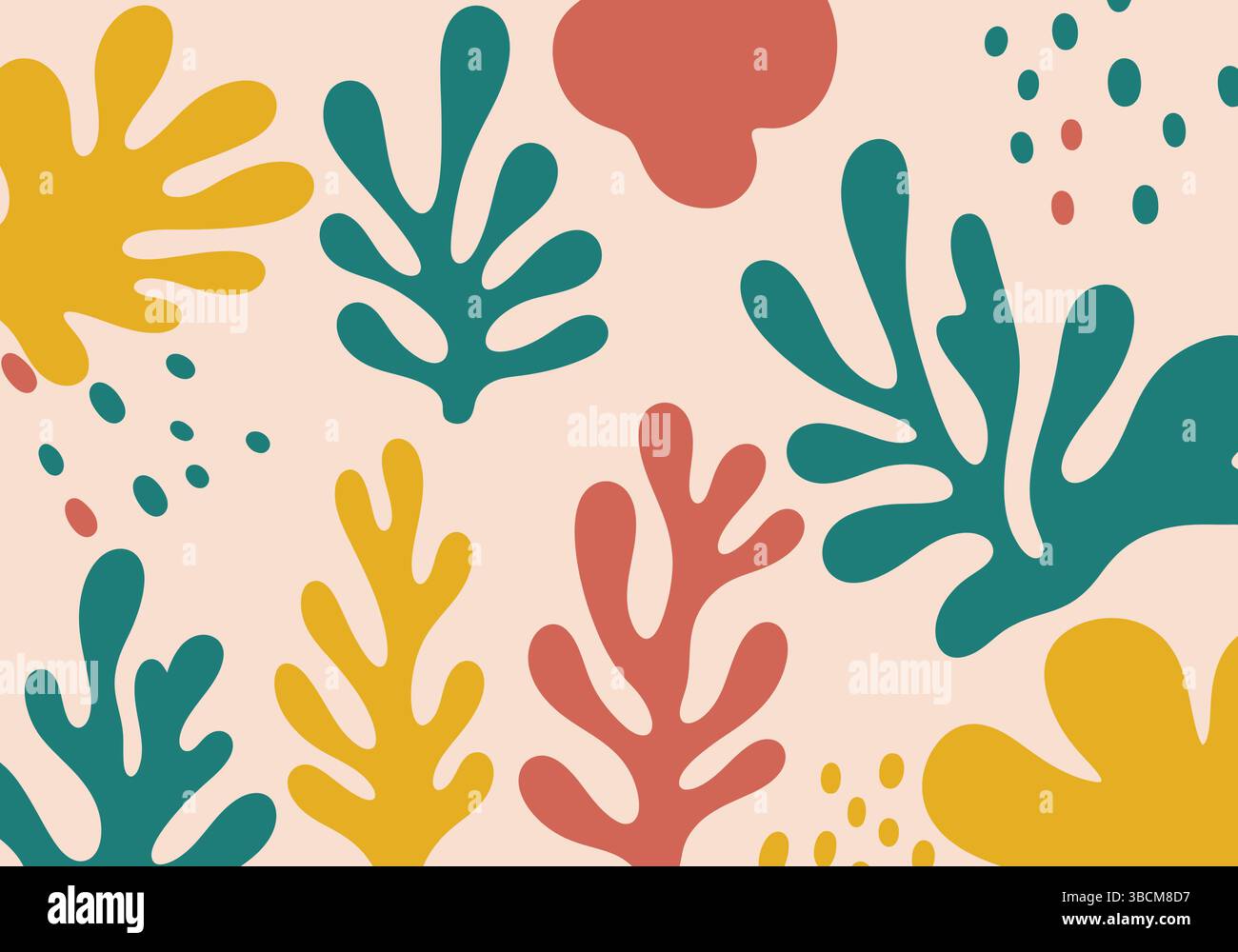 Formes organiques abstraites ludiques dans un style coloré moderne Illustration de Vecteur