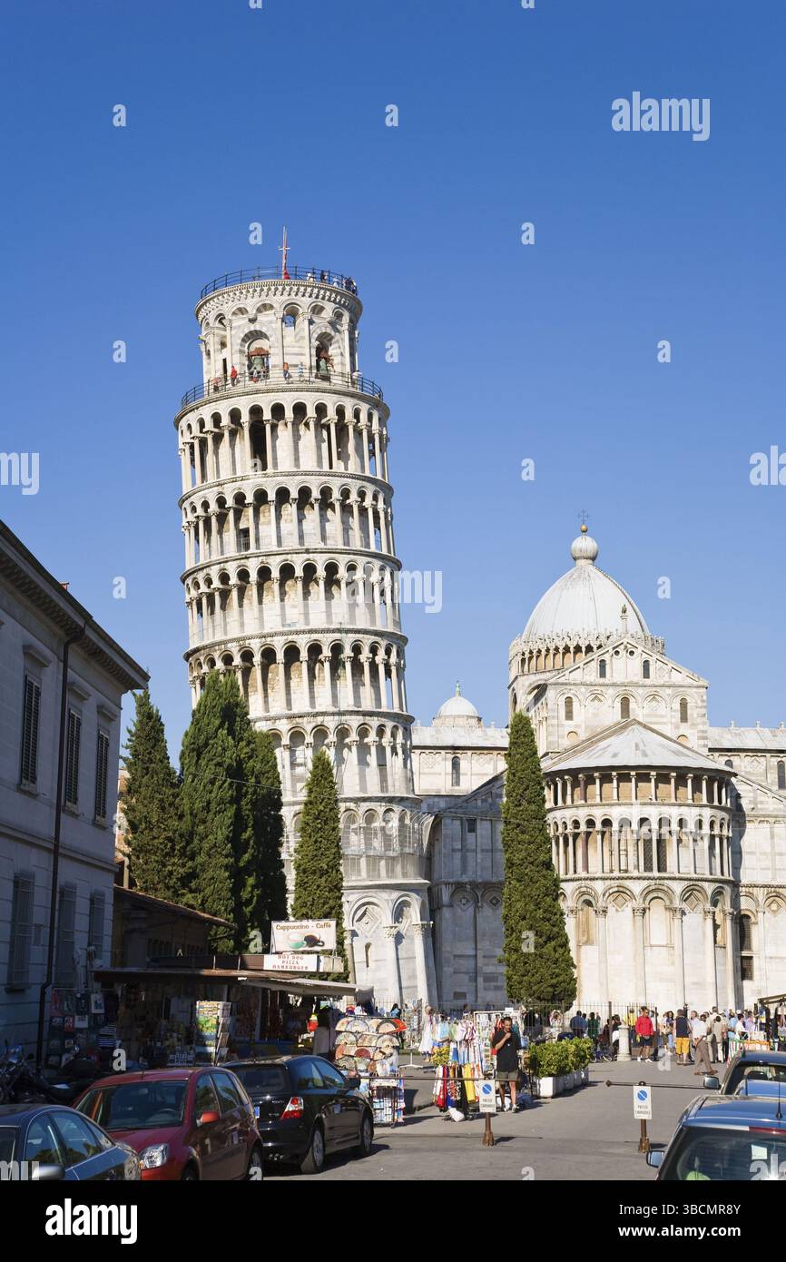 Tour penchée de Pise et cathédrale, Santa Maria Assunta, Piazza dei Miracoli, Pise, Toscane, Campanile, Italie, Europe Banque D'Images