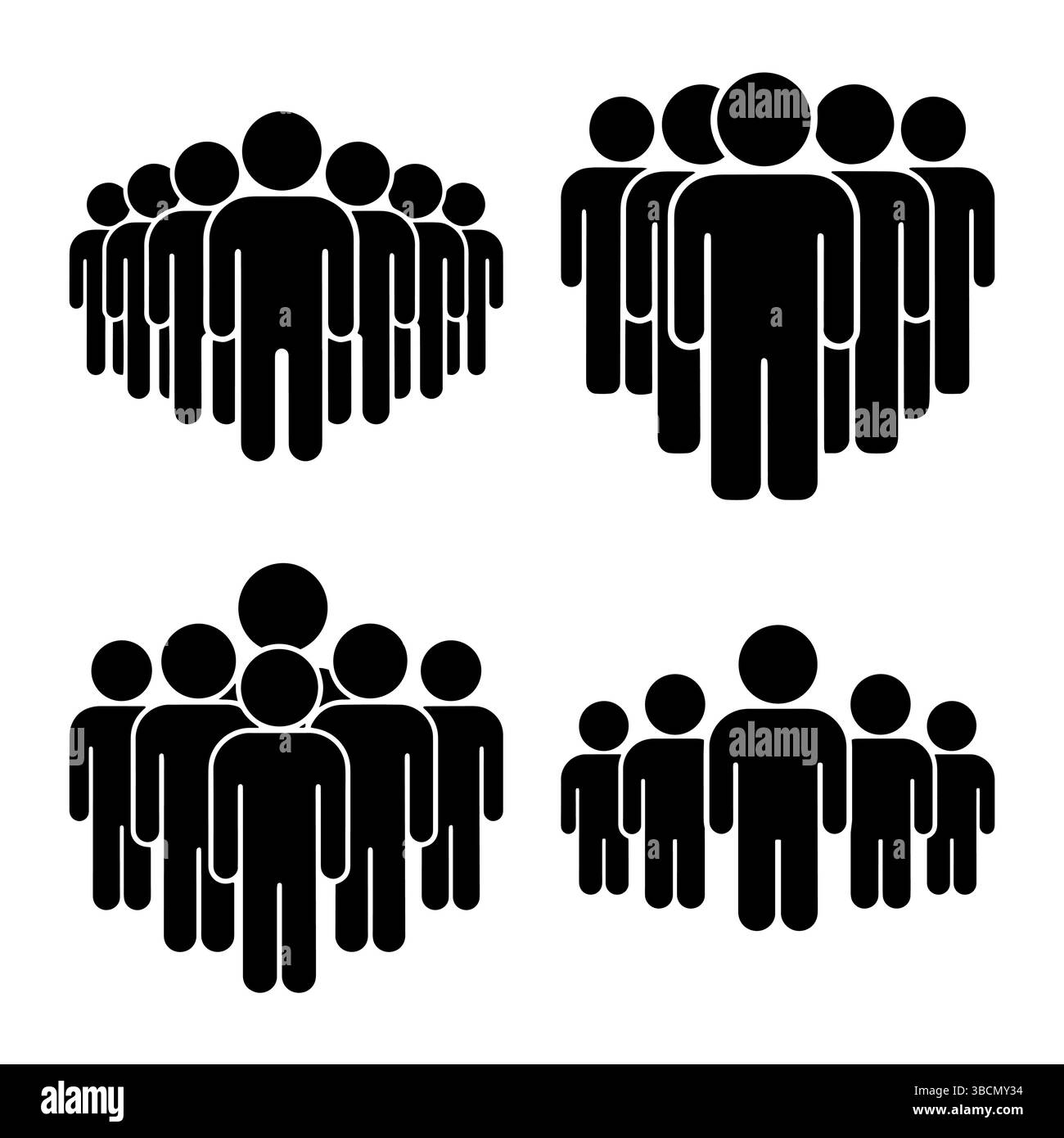 Groupe de personnes silhouettes Vector for Community, Teamwork, Society, Crowd, social Icon Graphics Illustration de Vecteur
