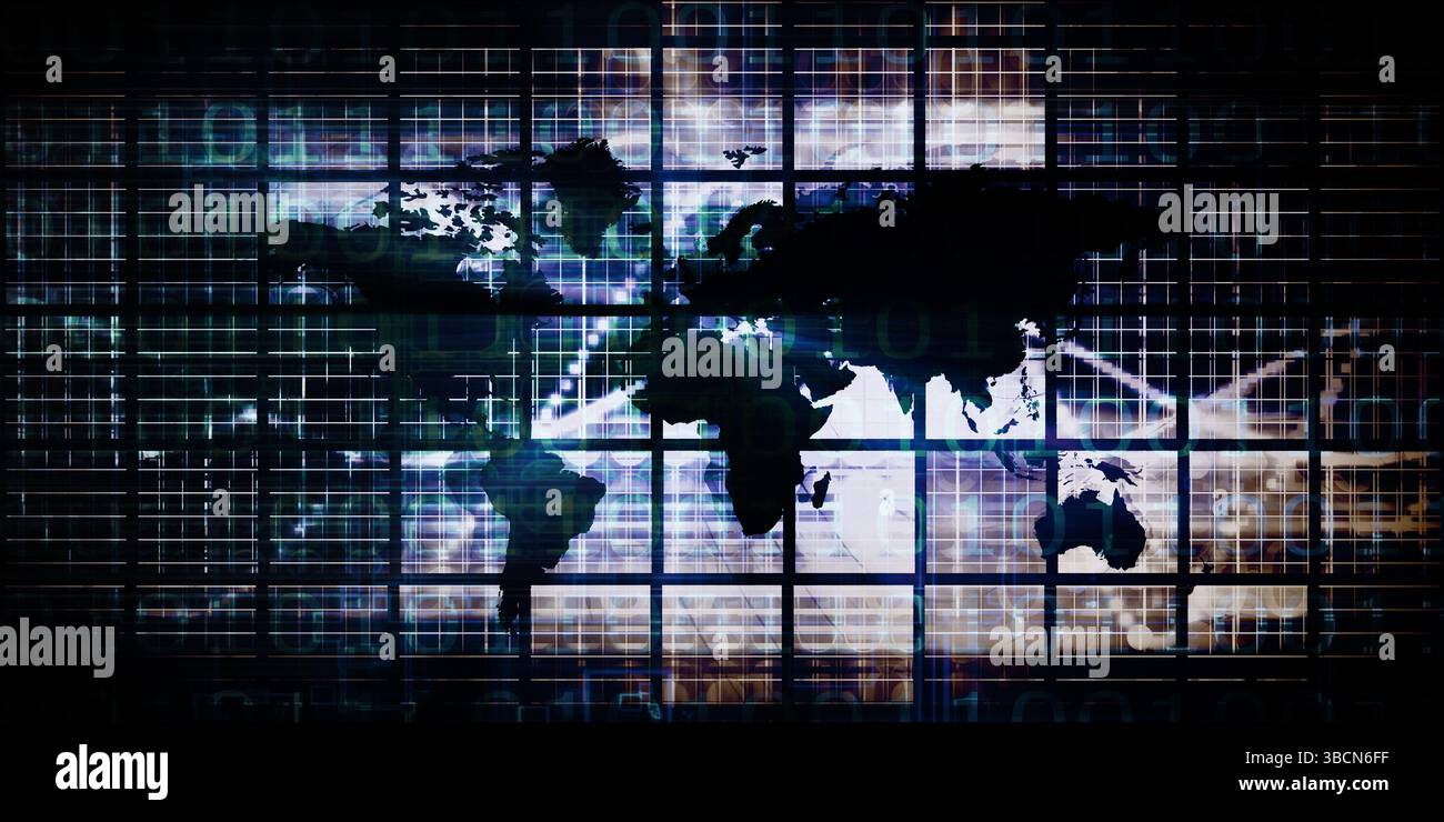 Global Business Network aux lignes modernes comme concept Banque D'Images