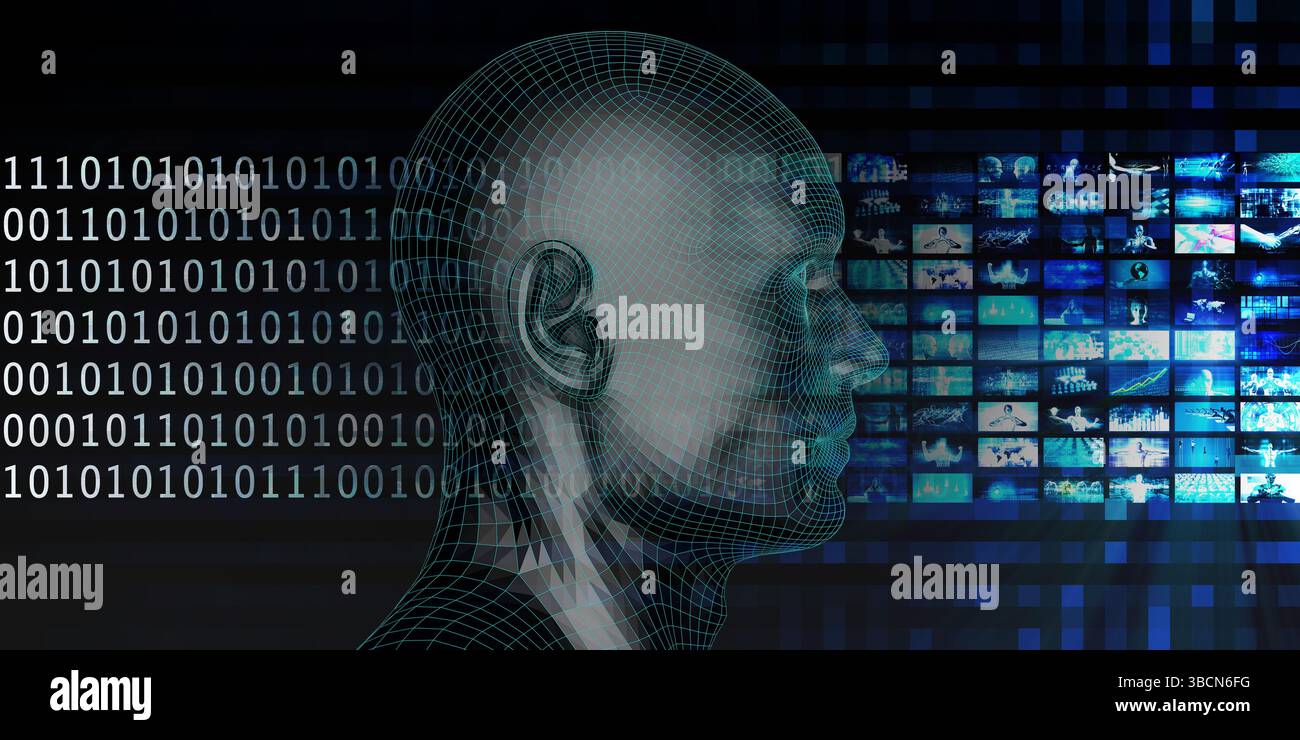 La technologie d'auto-apprentissage, avec l'Intelligence Artificielle de tronc cérébral Banque D'Images