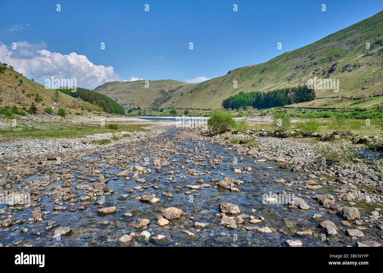Mardale Beck se jette dans le réservoir Haweswater à mardale Head, Haweswater, Lake District, Cumbria Banque D'Images
