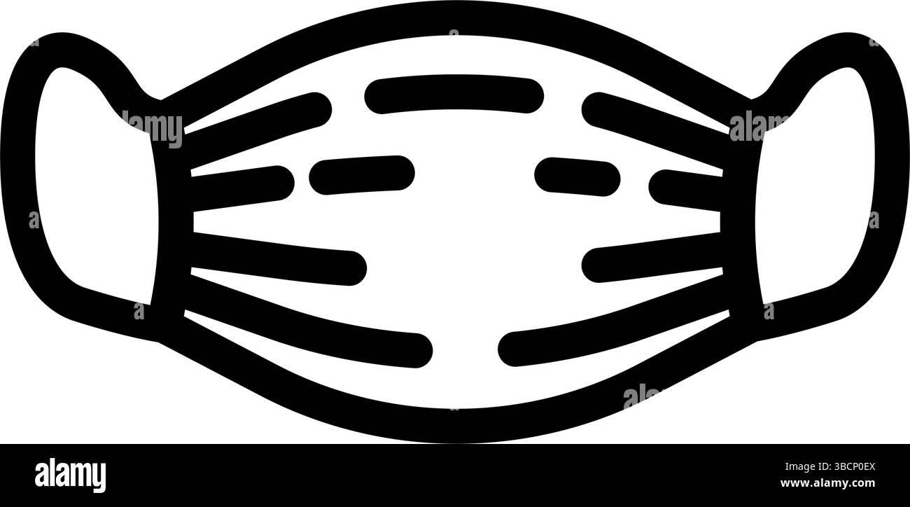illustration vectorielle d'icône de ligne de chirurgien de masque chirurgical Illustration de Vecteur