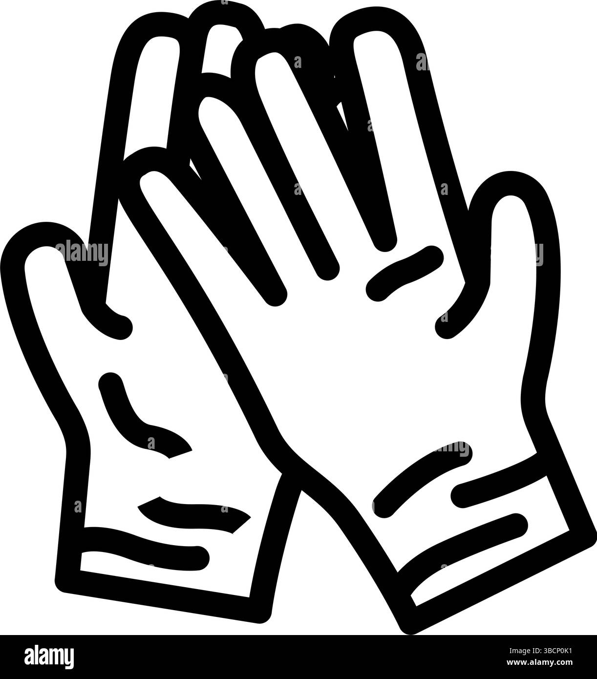 illustration vectorielle d'icône de ligne de chirurgien de gants chirurgicaux Illustration de Vecteur