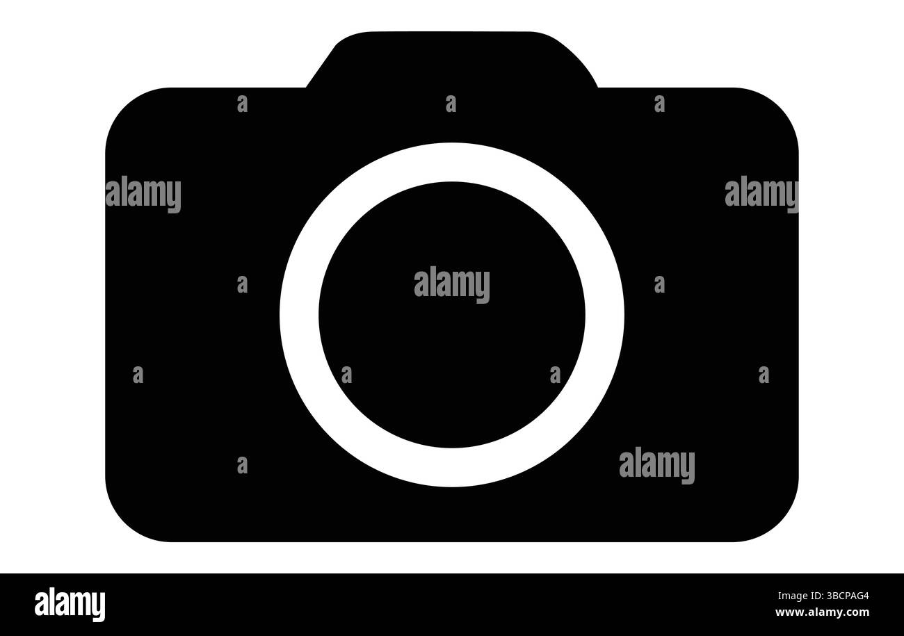 Appareil photo, symbole de photographie, signe de photographie, appareil photo dans le style plat, symbole d'appareil photo, silhouette d'appareil photo. Illustration de Vecteur