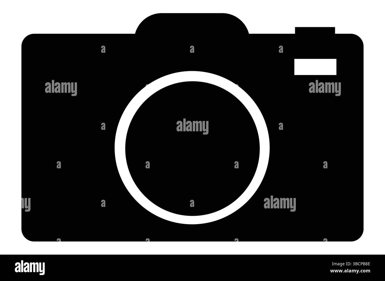 Appareil photo, symbole de photographie, signe de photographie, appareil photo dans le style plat, symbole d'appareil photo, silhouette d'appareil photo. Illustration de Vecteur