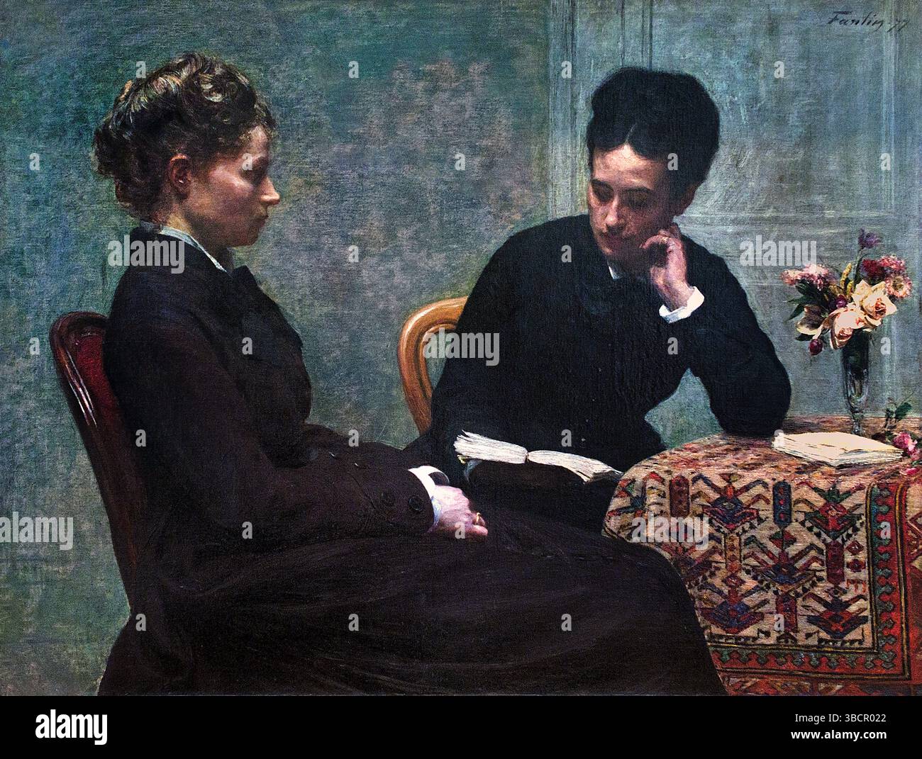 La lecture - la lecture 1877 par Henri Fantin Latour 1836-1904 Louvre , Paris. Banque D'Images