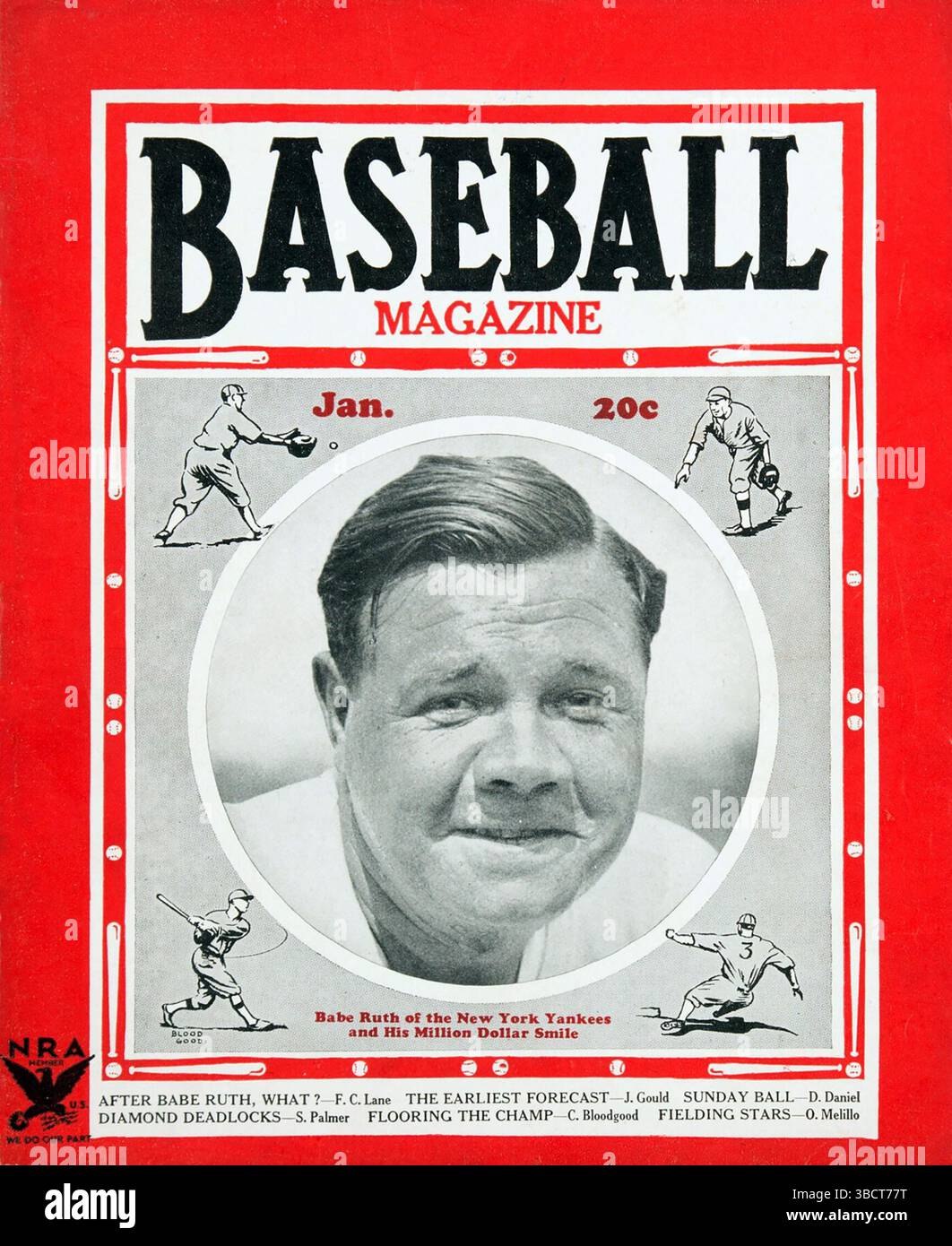 Baseball Magazine Jan 1934 feat. Babe Ruth sur la couverture Banque D'Images