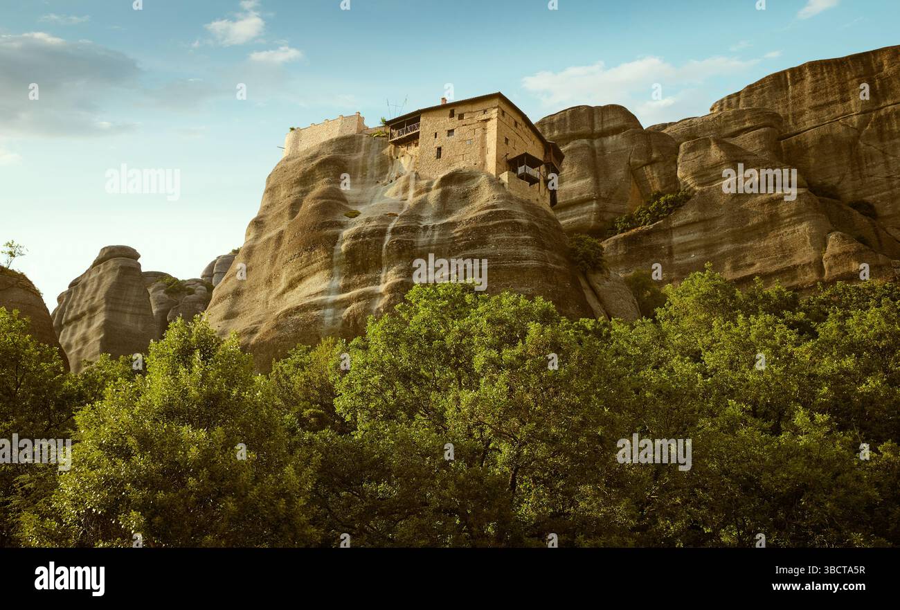 Monastère de Saint-Nicolas Anapuses à Meteora, Grèce Banque D'Images