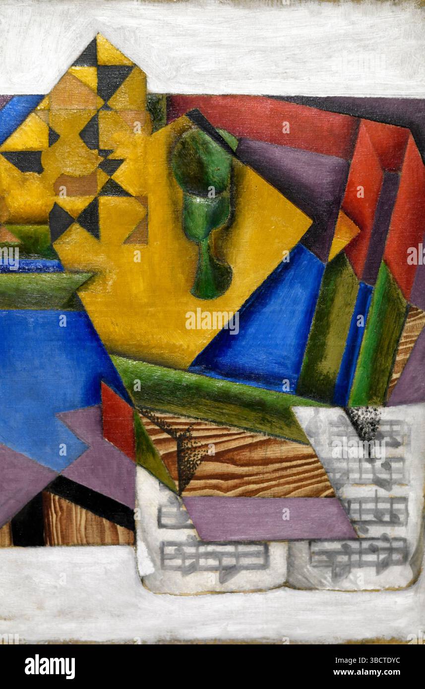 Le papier à musique, 1913-1914, Juan gris, musée Georges Pompidou Paris France. Banque D'Images
