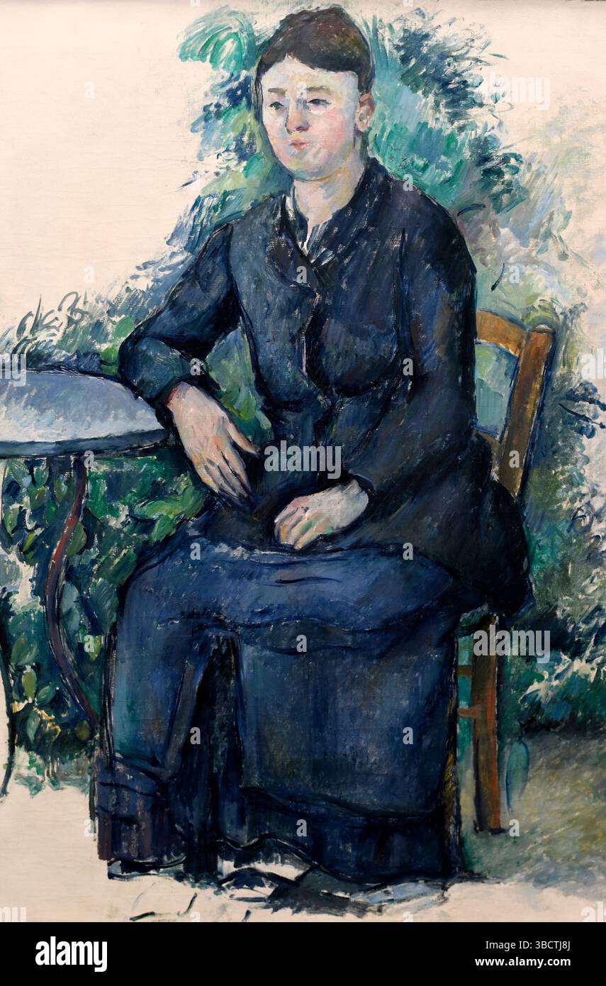 Madame Cézanne au jardin, 1879-1880, Paul Cézanne (1839-1906), Musée de l'Orangerie, Paris, France. Banque D'Images