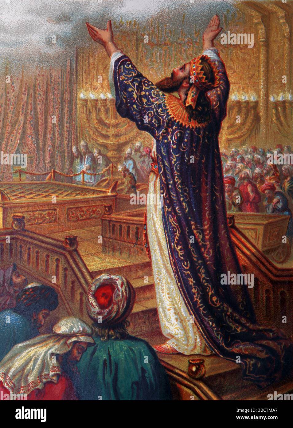 Prière de Salomon de l'Antiquité 19ème siècle la Sainte Bible contenant l'ancien et le Nouveau Testament avec des notes explicatives, des références et un condensé Con Banque D'Images