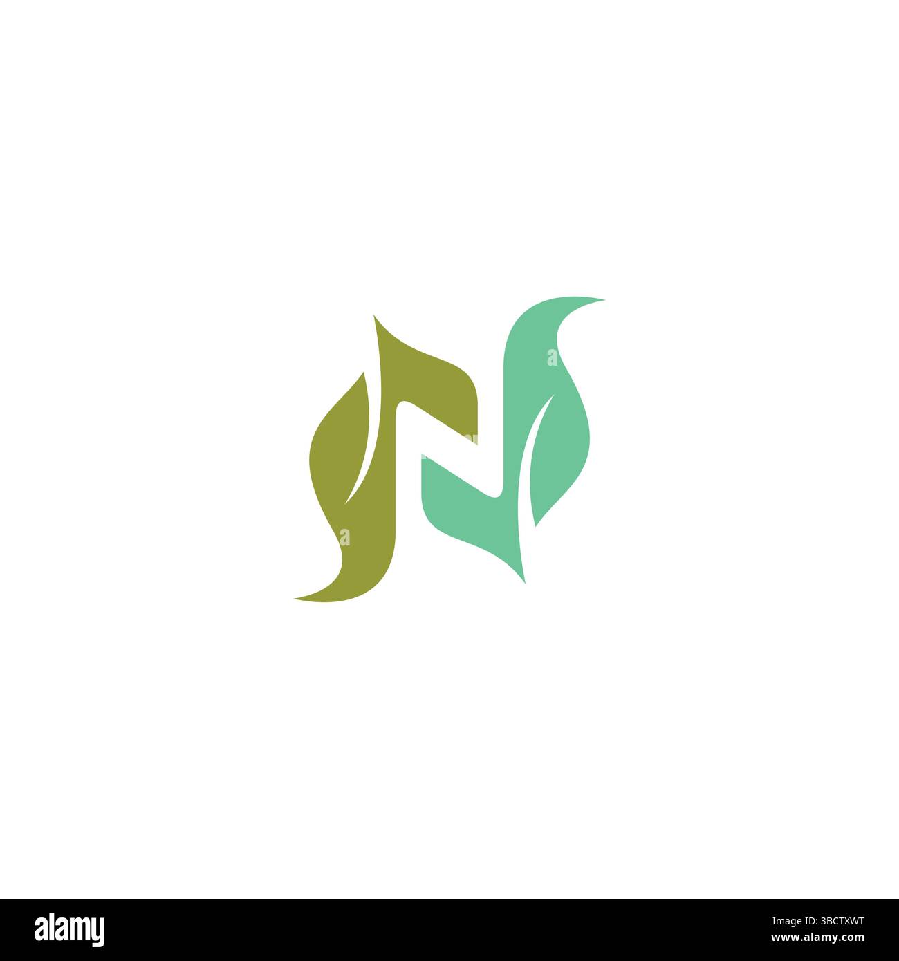 Logo organique lettre N feuille. N vecteur d'icône Illustration de Vecteur