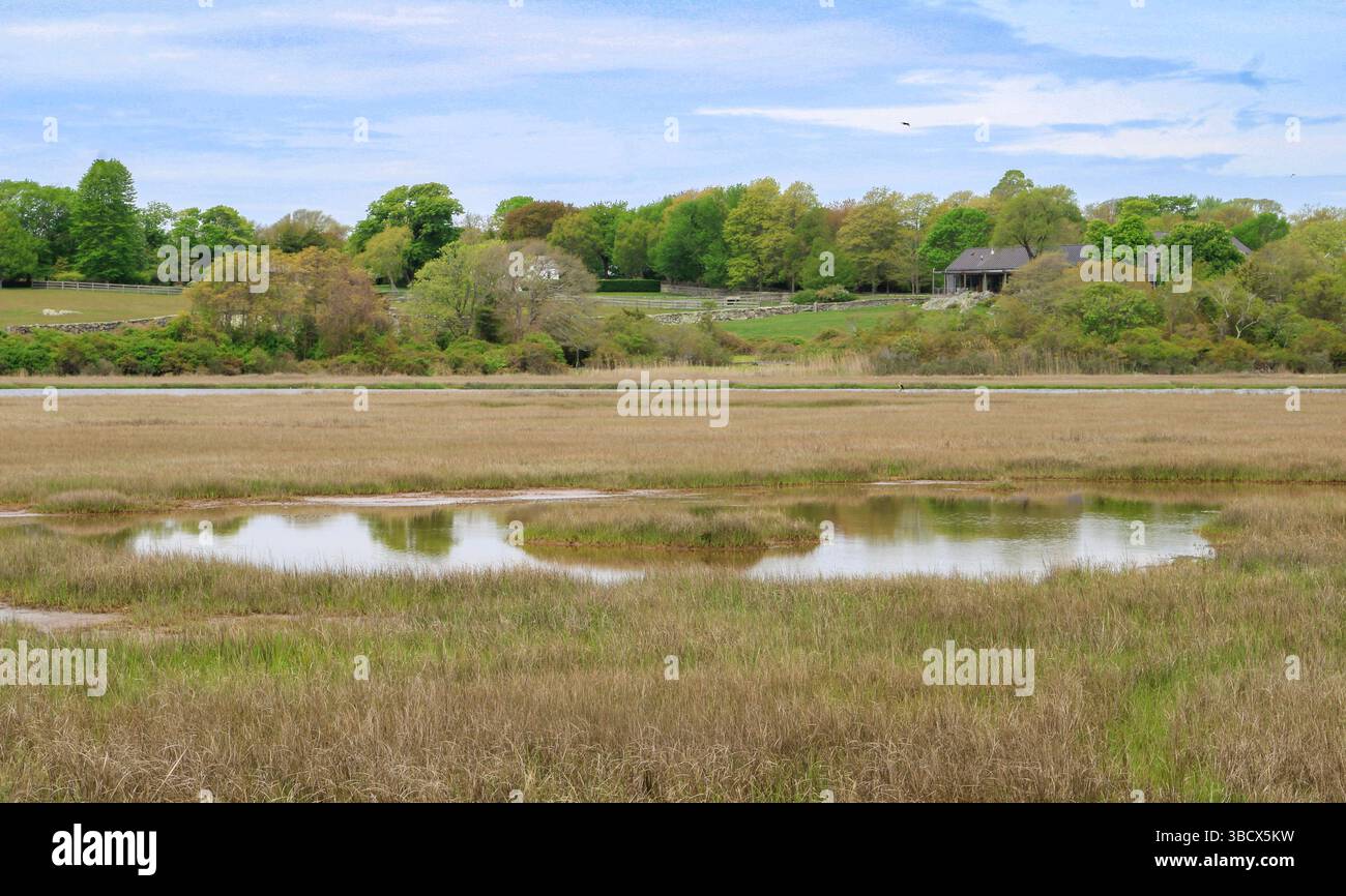 La côte sud du Massachusetts protégeait Marsh and Wetlands Buzzards Bay Banque D'Images