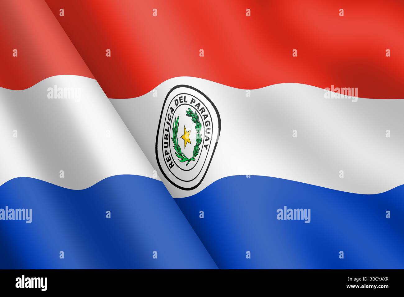 Paraguay agitant drapeau 3d illustration Banque D'Images
