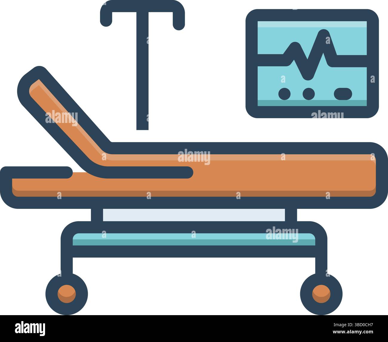 Icône pour lit de chirurgie, lit Illustration de Vecteur