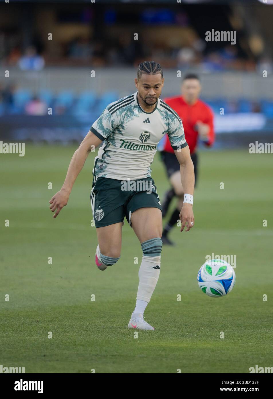 Ariel Lassiter #7 du Portland Timbers FC pousse la balle en avant lors de la manche du 16e match de l'U.S. Open Cup entre Portland Timbers FC et San Jose Earthquakes au PayPal Park. Le 20 mai 2025 à San Jose, Californie. (Photo bi Ismael Sanchez Garcia/ Groupe Eyepix) Banque D'Images