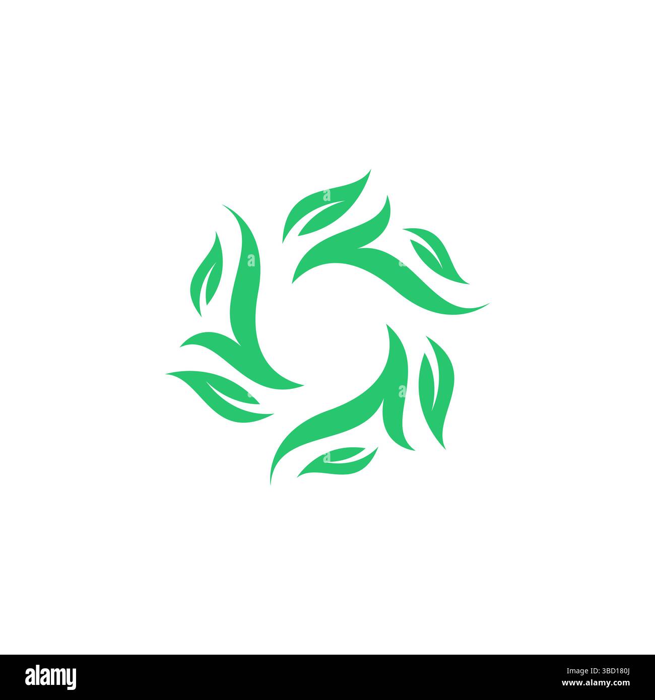 Motif de logo de feuille de cercle vert Illustration de Vecteur